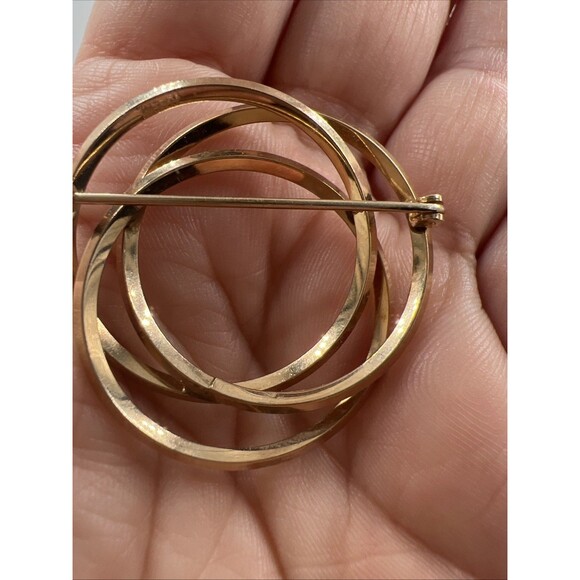 Van Dell Vintage 1/20 12k GF Intertwined Infinity Rings Brooch Pin - Picture 6 of 9